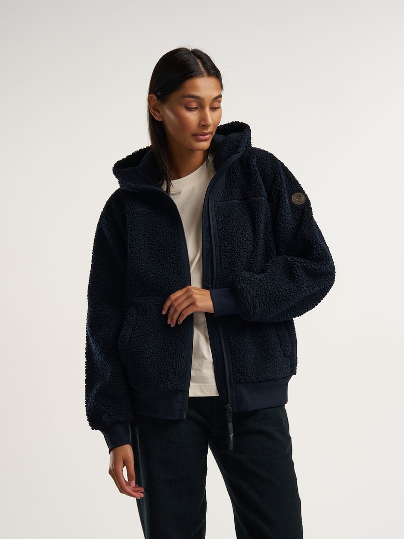 W Alpage Zip Hood Dk Navy Blue