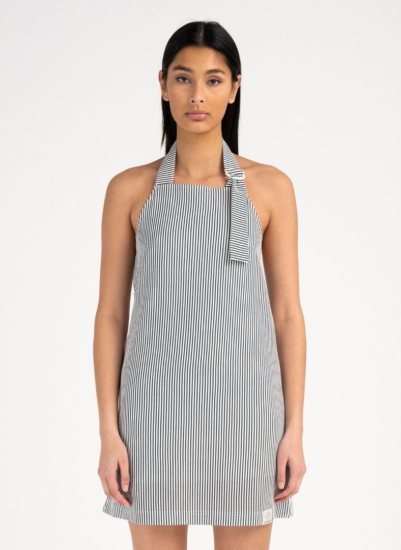 W Brassie Halterneck Dress W Brassie Halterneck Dress Dk Navy Stripe