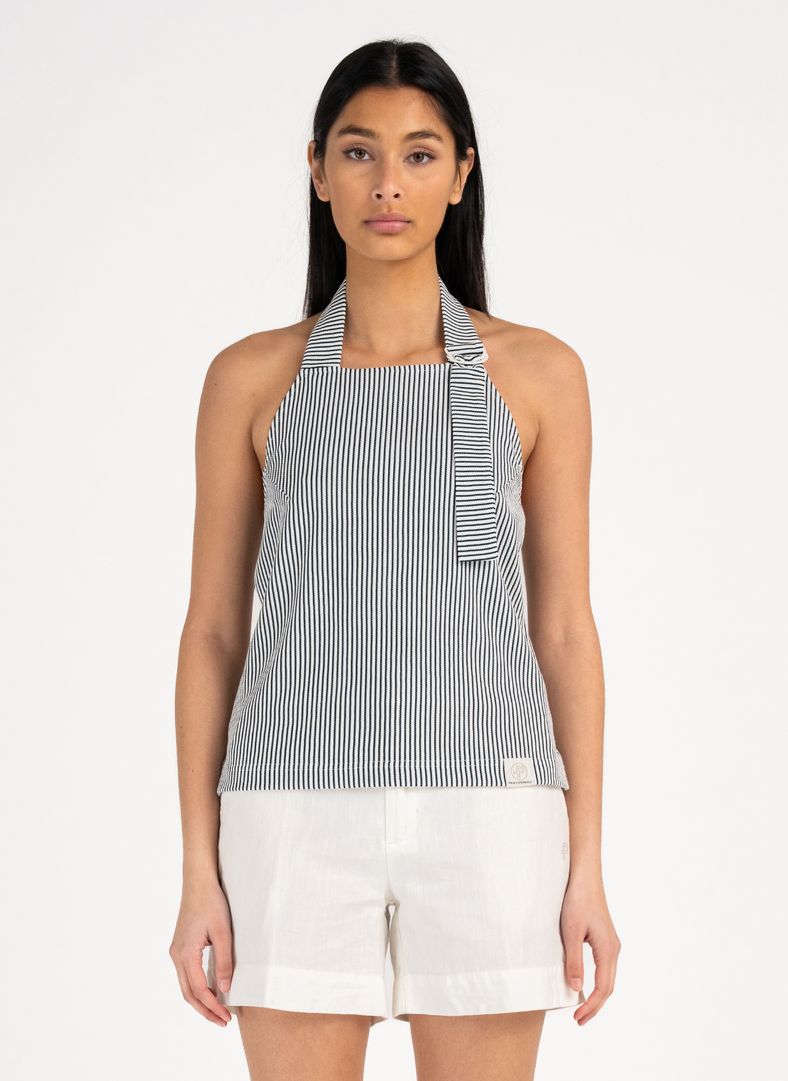 W Brassie Top Dk Navy Stripe