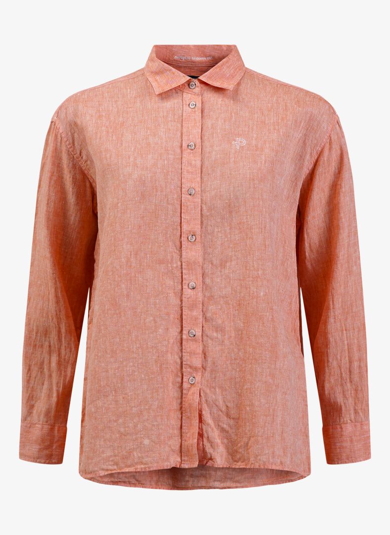 W Linen Breeze Shirt Carrot Mélange
