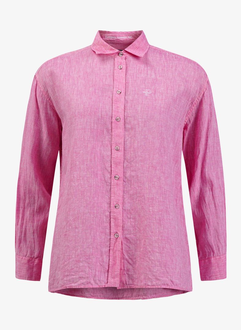 W Linen Breeze Shirt Cyclamen Mélange
