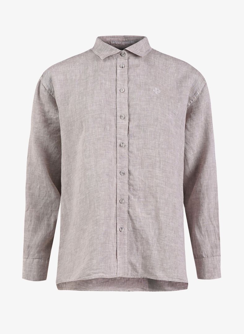 W Linen Breeze Shirt Toffee melange