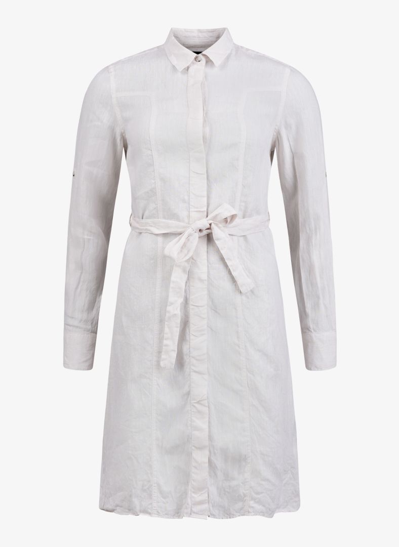 W Linen Flare Long Shirt W Linen Flare Long Shirt Morocco Sand Melange
