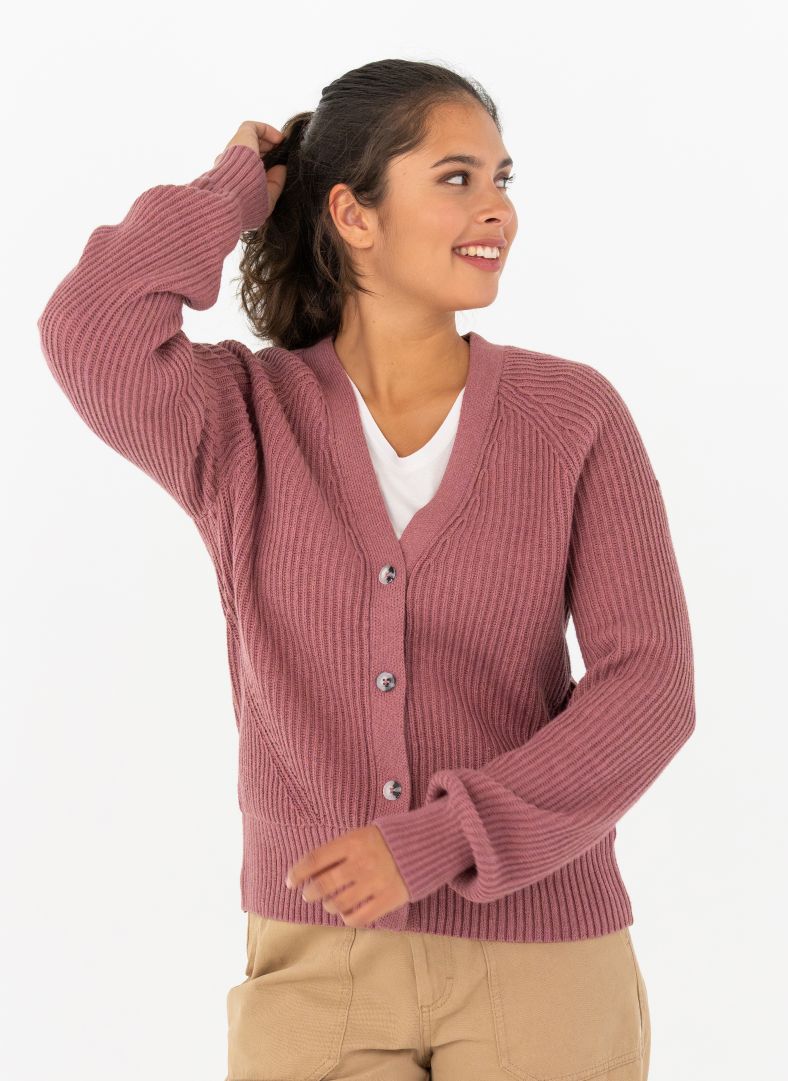 W Mons Knitted Cardigan Cold Blush
