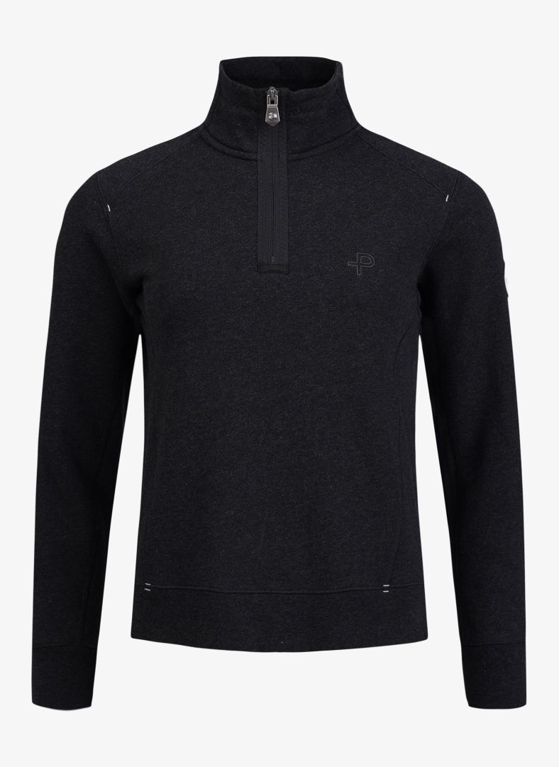 W P-Half Zip Charcoal Melange