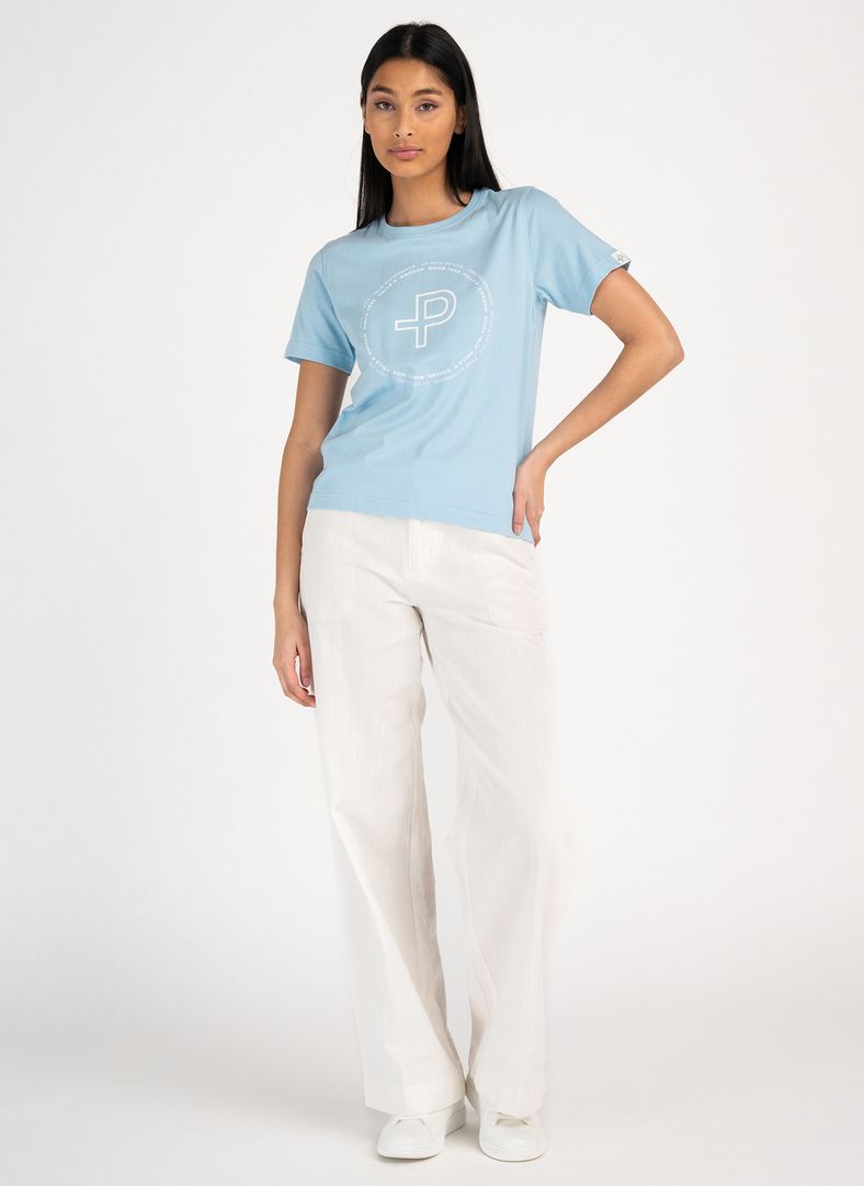 W Perus Organic Logo Tee Atlas Blue