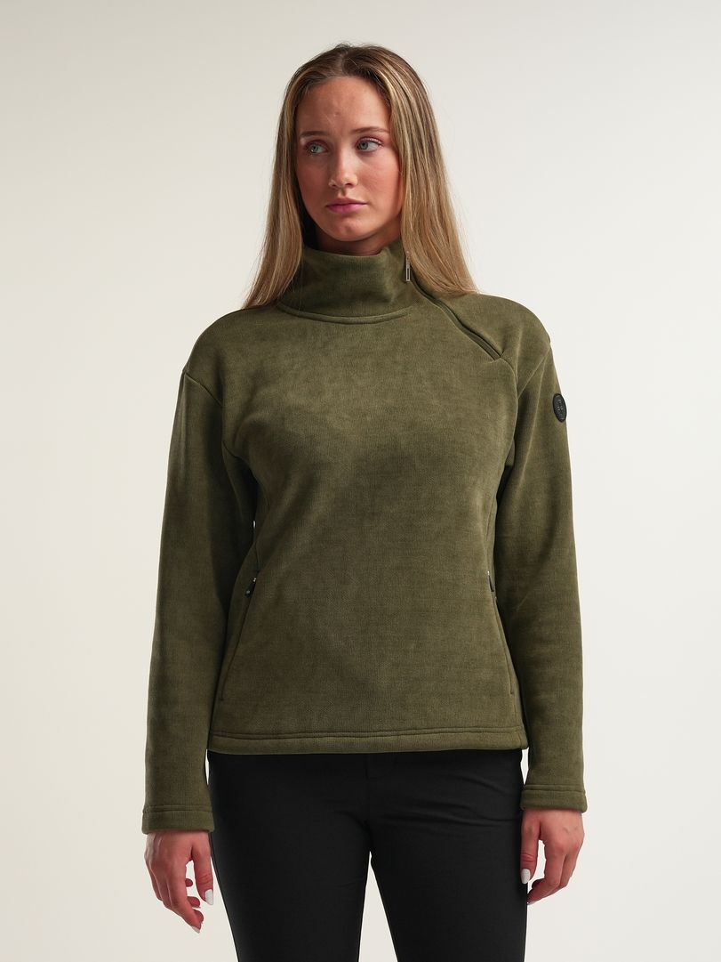 W Siviez Zip Sweater Earthbound Green