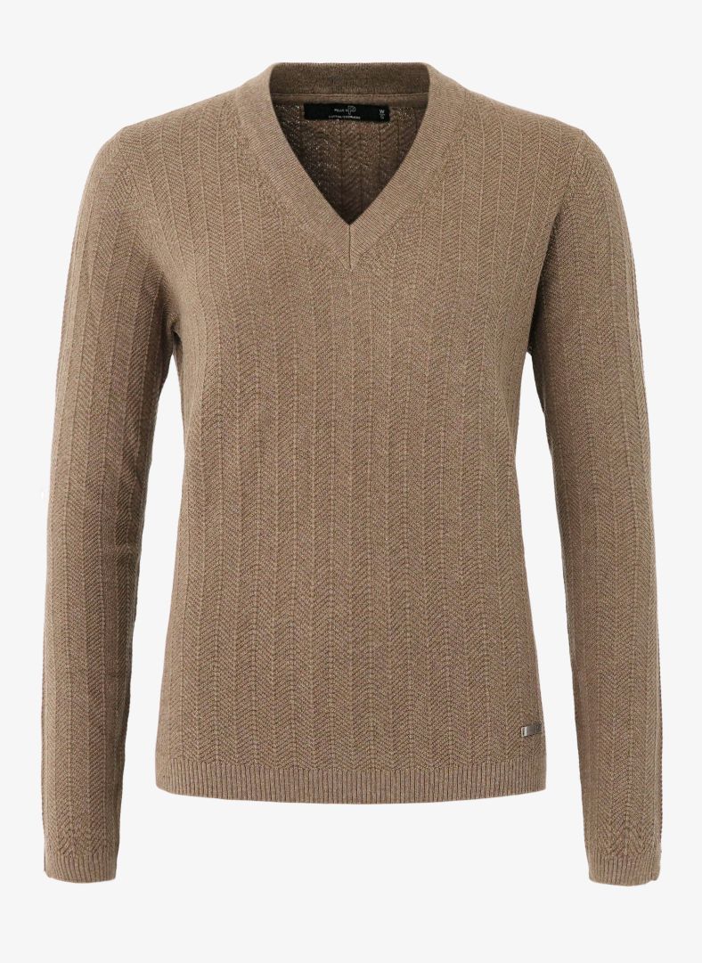 W Tiller Herringbone V-neck