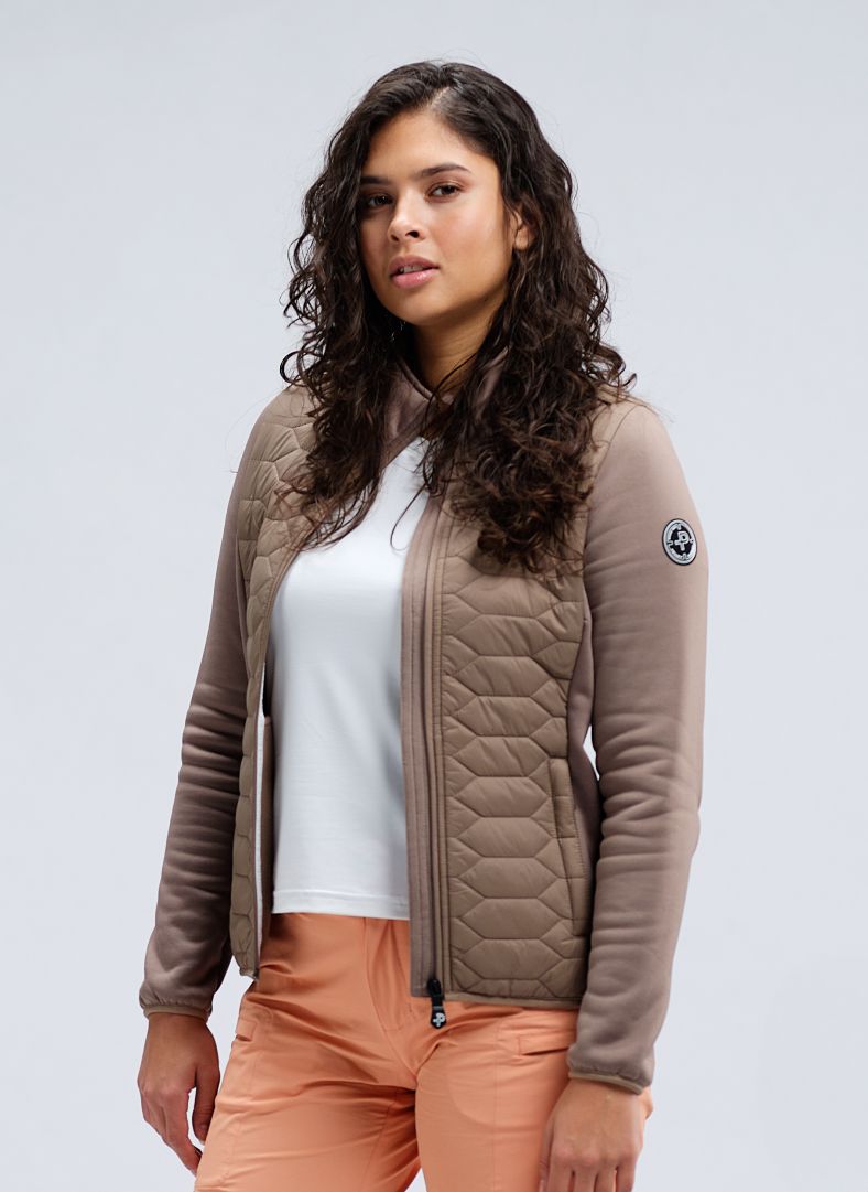 W Levo Quilted Zip Toffee