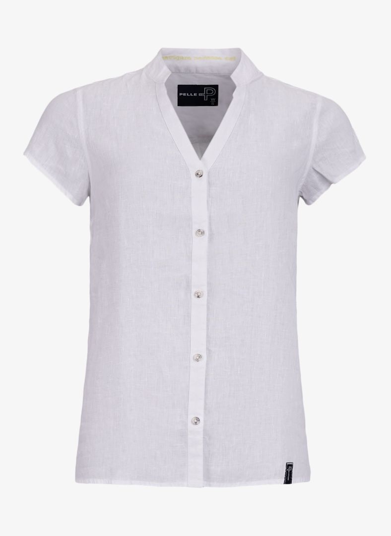 W Linen Blouse White