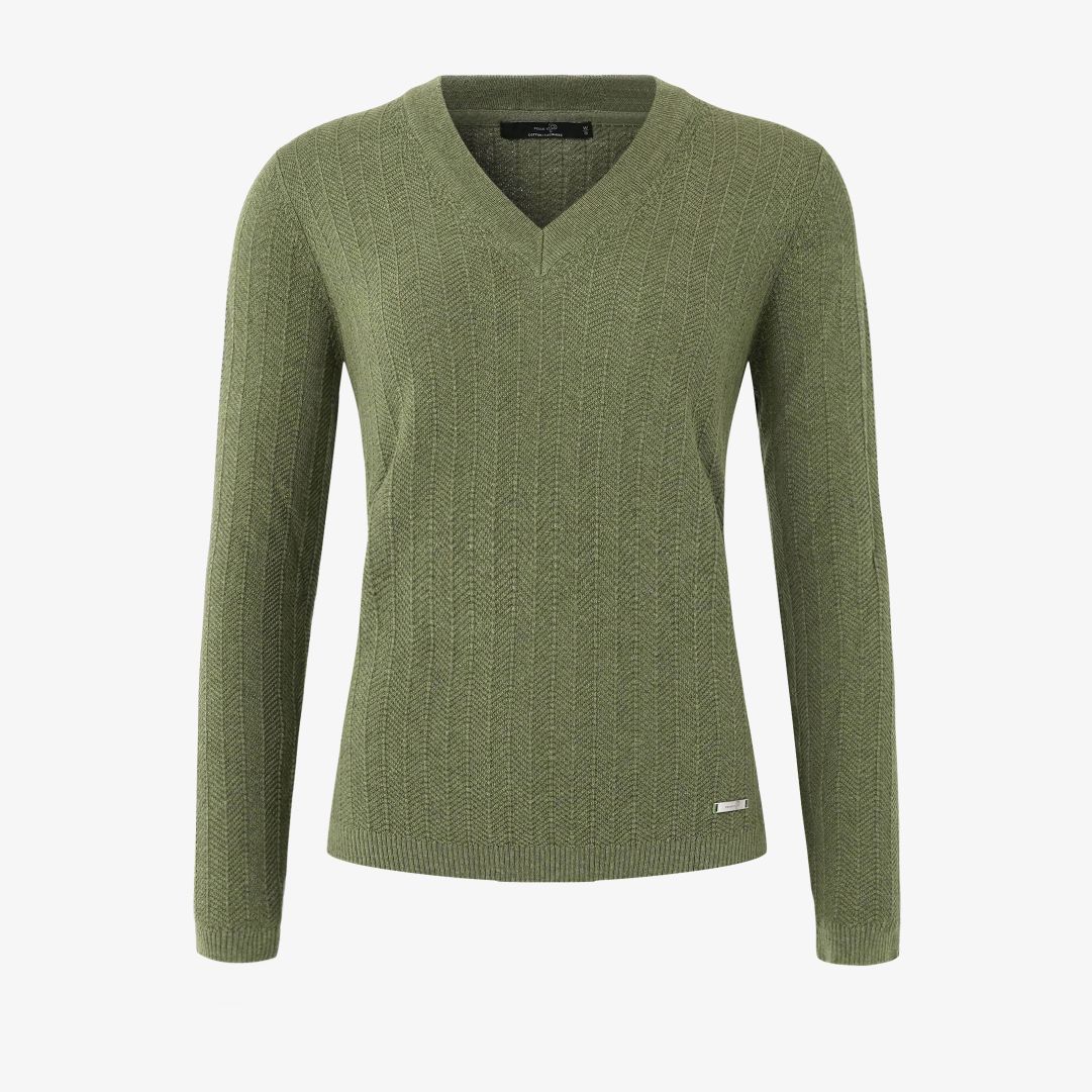 W Tiller Herringbone V-neck W Tiller Herringbone V-neck