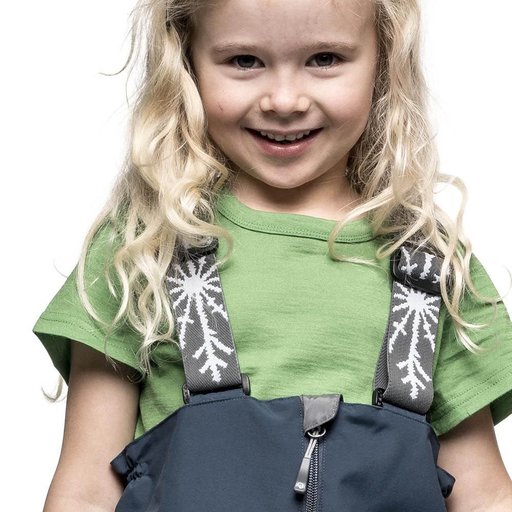 Gneis Gizmo Bib vinterbyxa i black. Varm, hög, vattentät, smidig vinterbyxa med hängslen. Närbild på överdel byxa.