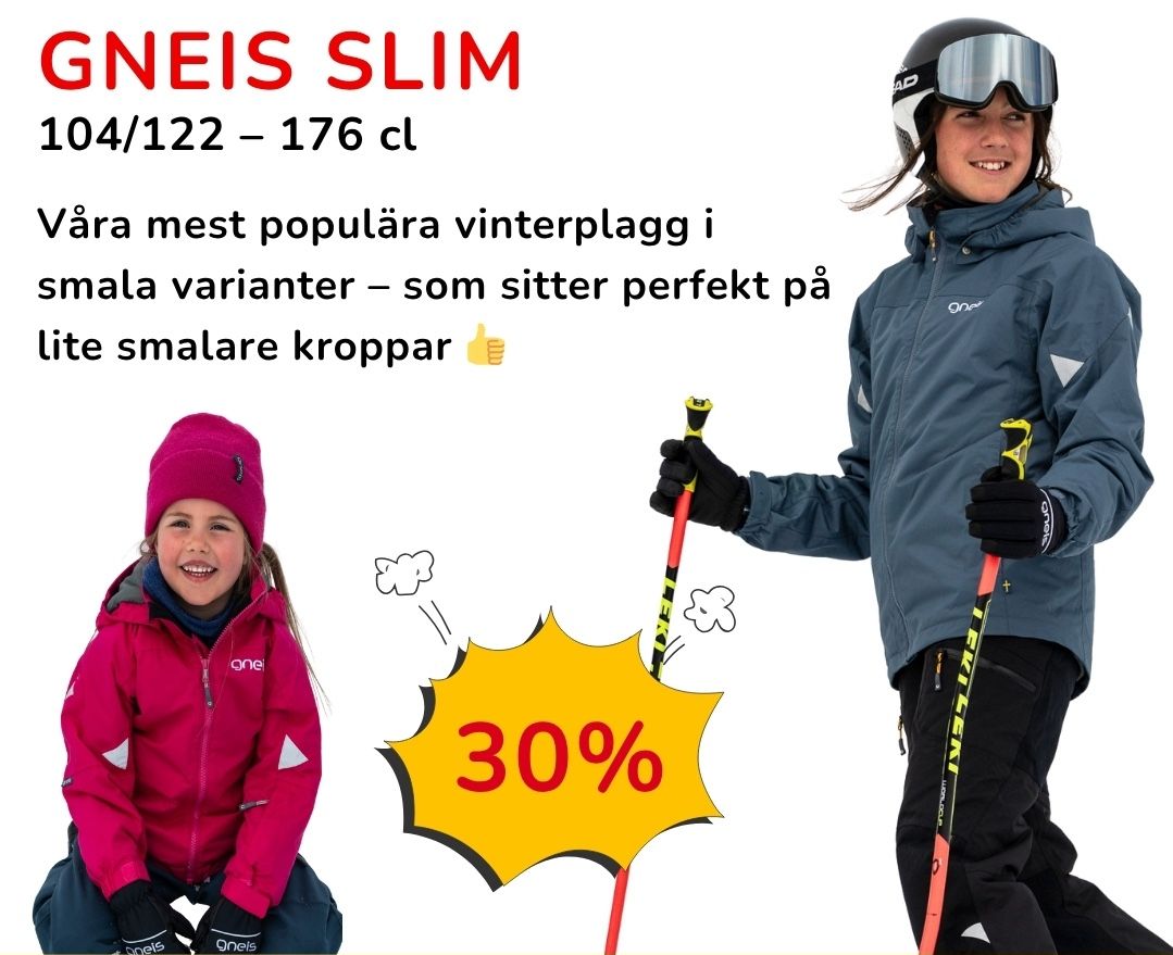 Gneis populära vinterkläder i lite smalare varianter för att passa smala barn perfekt