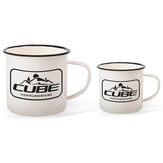CUBE Camping Cup emalimuki retkeilysetti valkoinen ja musta