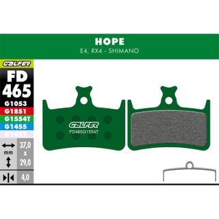 Galfer jarrupalat Pro Hope E4, RX4 Shimano vihreä