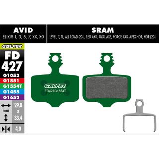 Galfer Pro Jarrupalat Avid Elixir, Sram vihreä