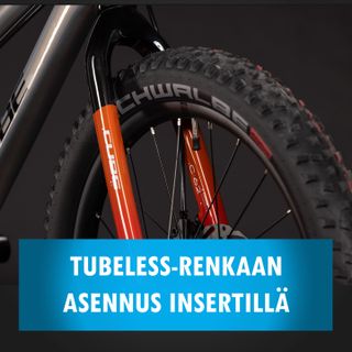 Tubeless-renkaan asennus insertillä