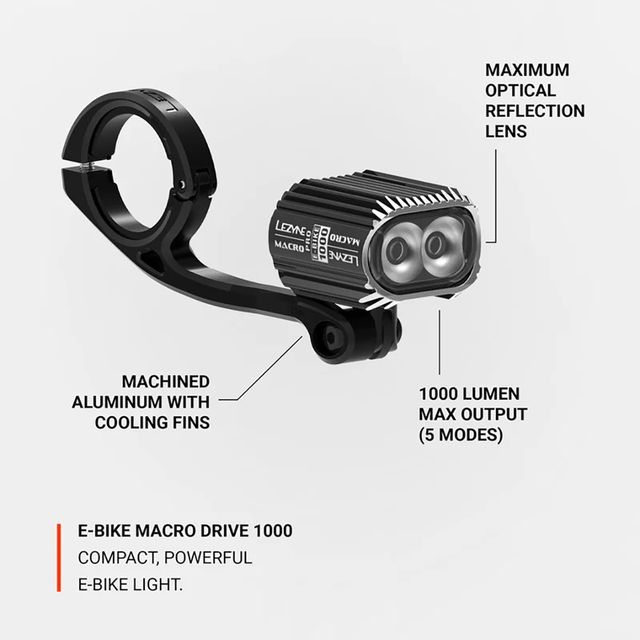 Lezyne E-bike Macro Drive 1000 lumen etuvalo