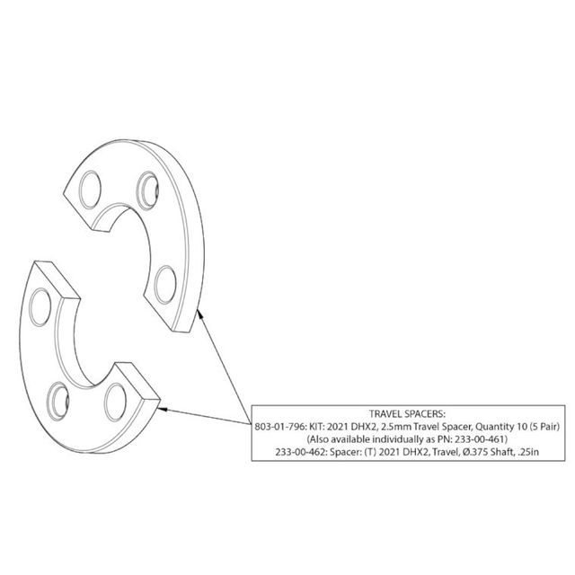 FOX 803-01-796 Kit 2021 DHX2 2.5mm Spacer Quantity 10 (5pri)