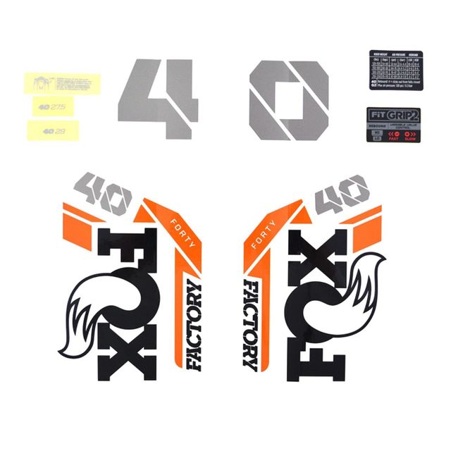 FOX 803-01-542 Decal Kit 2021 40 P-SE Grey Logo Black Fork