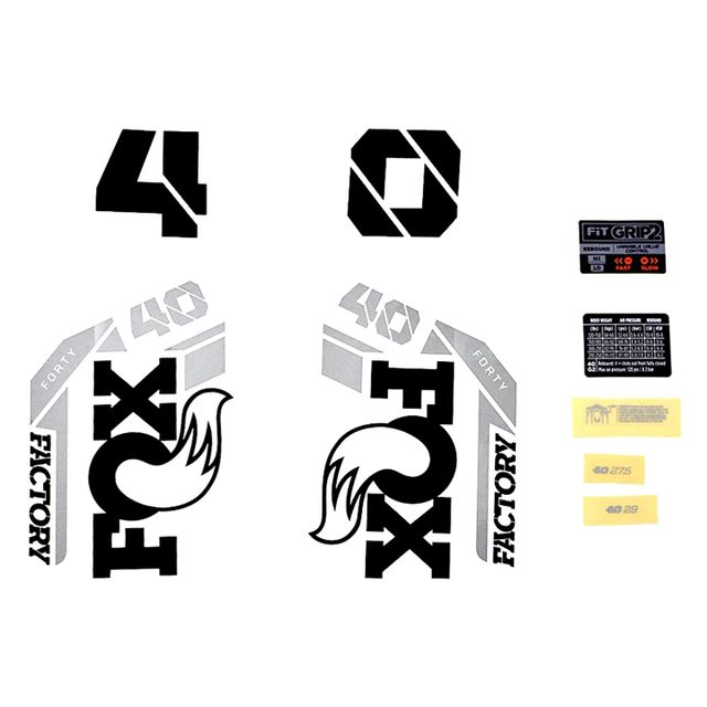 FOX 803-01-540 Decal Kit: 2021 40 FS Black Logo Shiny Orange Fork FOX 803-01-540 Decal Kit: 2021 40 FS Black Logo Shiny Orange Fork