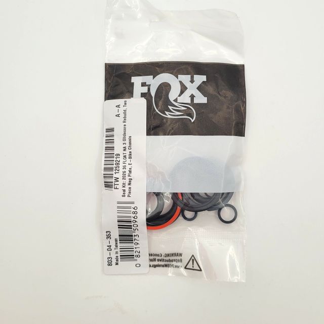 FOX 803-04-353 Seal Kit: 2026 36 FLOAT NA 3 Glidecore Rebuild, Two Piece Neg Plate, E-Bike