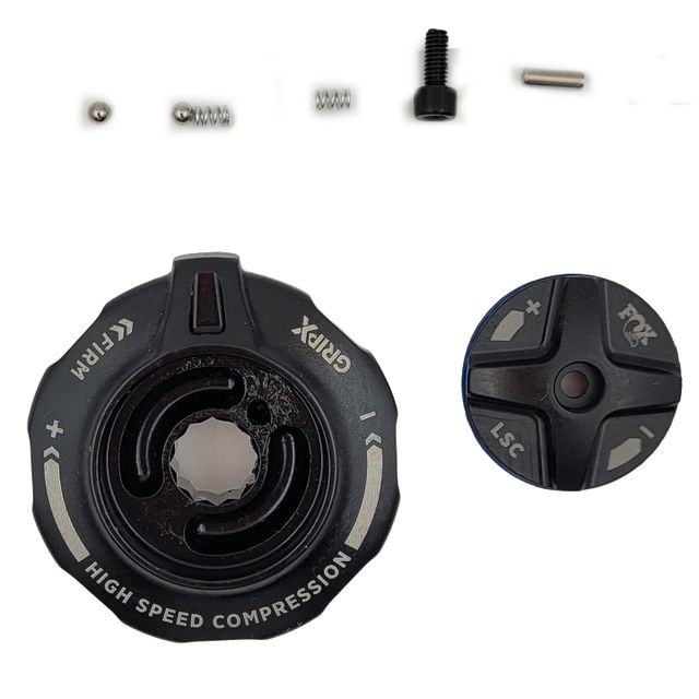 FOX 820-05-751-KIT Service Set: 2025 Grip X HSC / LSC Topcap Interface Parts, Black Ano