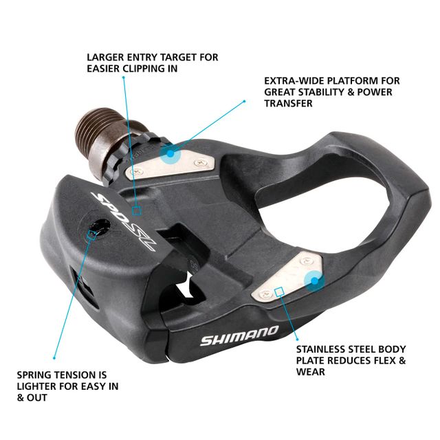 Shimano PD-RS500 lukkopolkimet SM-SH11 klosseilla