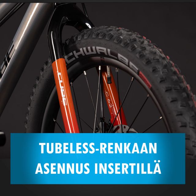 Tubeless-renkaan asennus insertillä
