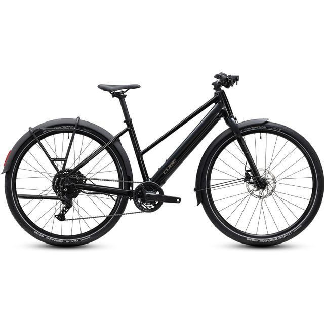 Cube Editor Hybrid One 360 FE Trapeze sähköhybridipyörä. Värinä black´n´irongrey.