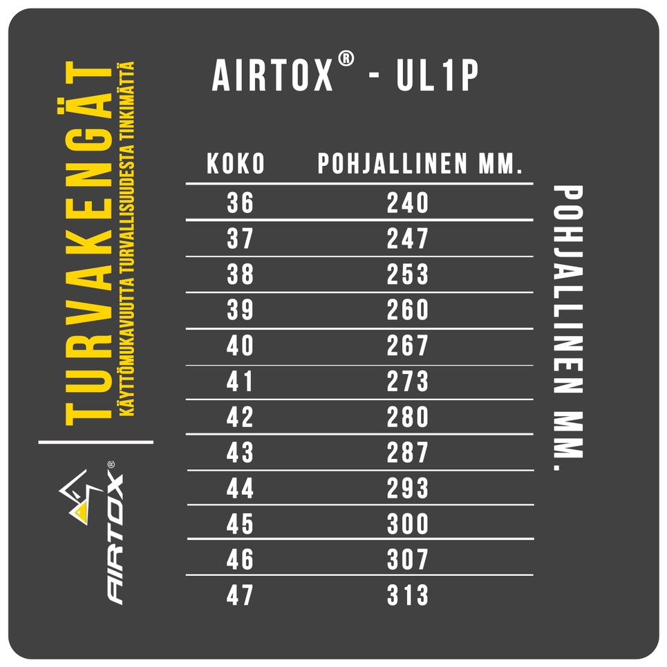 AIRTOX UL1P turvakenkä