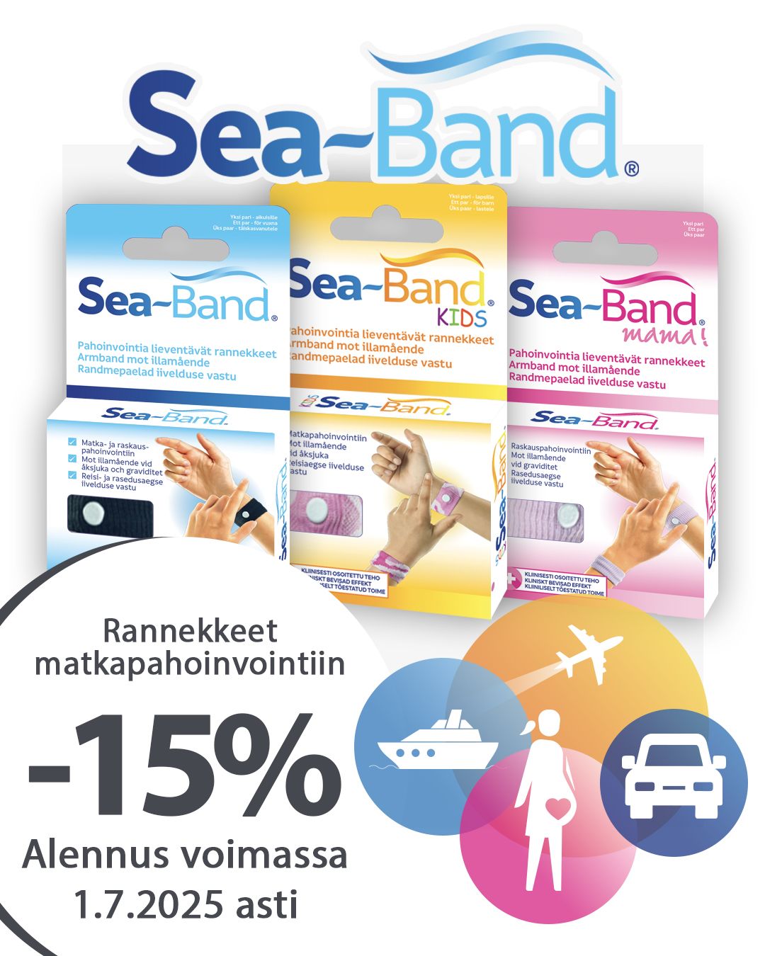 Askelterapia - Seaband pahoinvointirannekkeet