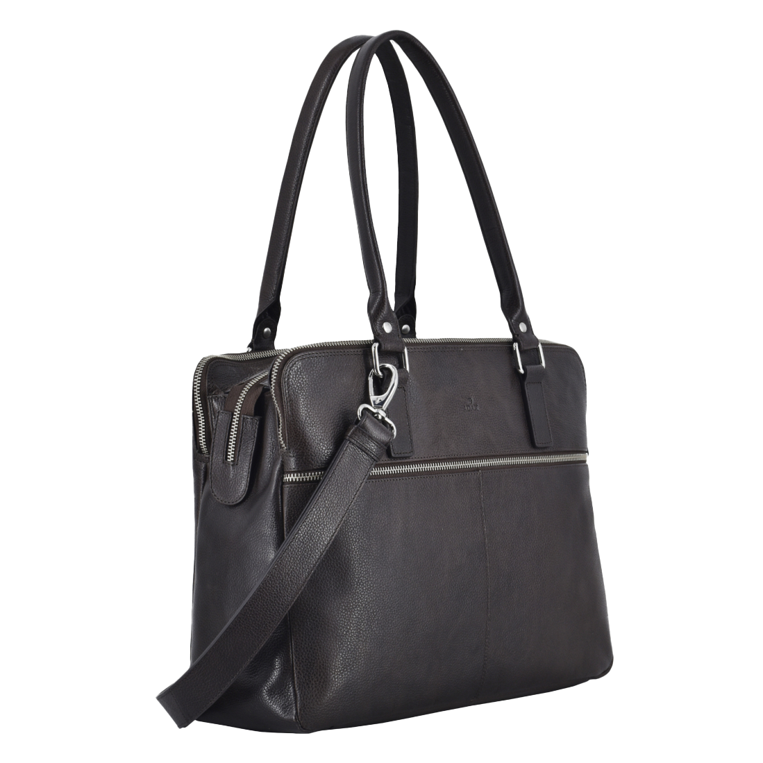 Napoli handbag Gerda 14¨, jobbveske - Mørk brun