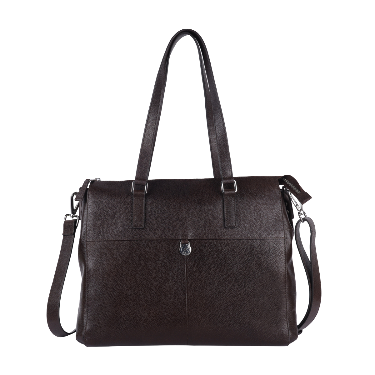 Napoli Malika jobbveske 14" skinn - Mørk brun