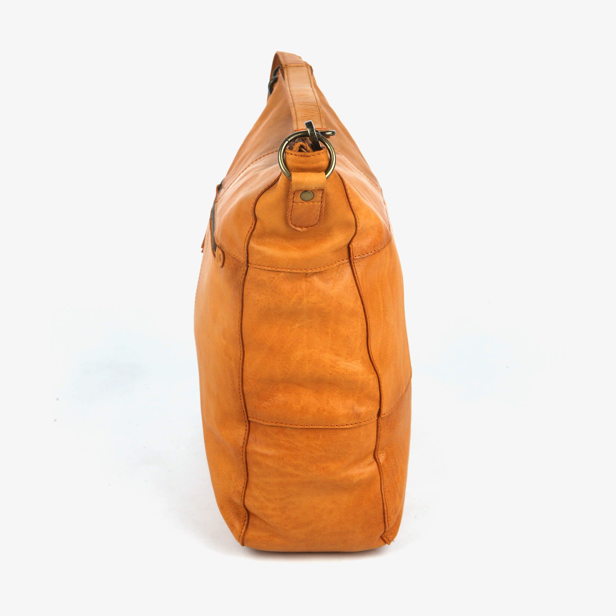 Hobo tote bag i skinn - Cognac