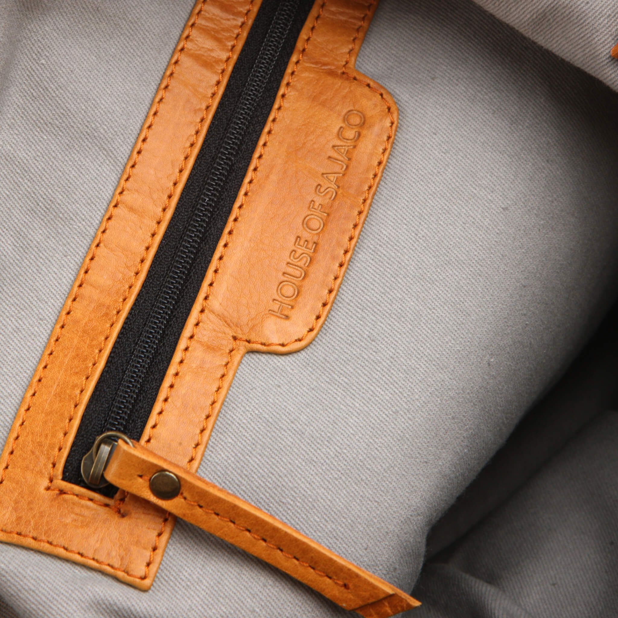 Hobo tote bag i skinn - Cognac