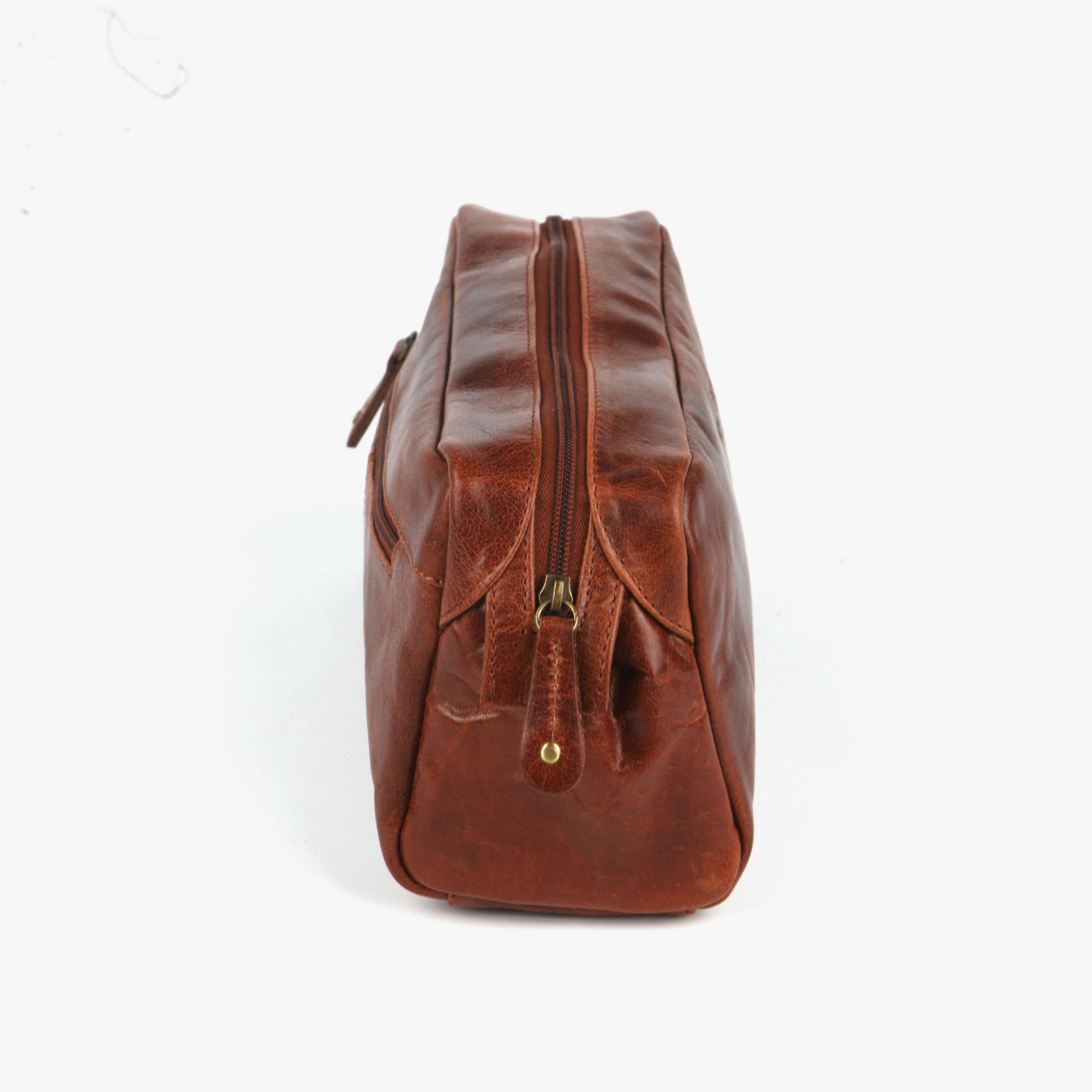Toalettmappe skinn - Cognac