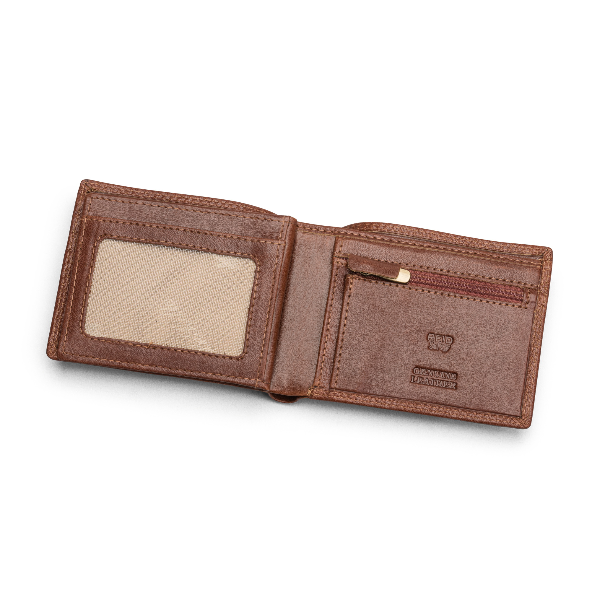 Dollarlommebok i skinn - Cognac