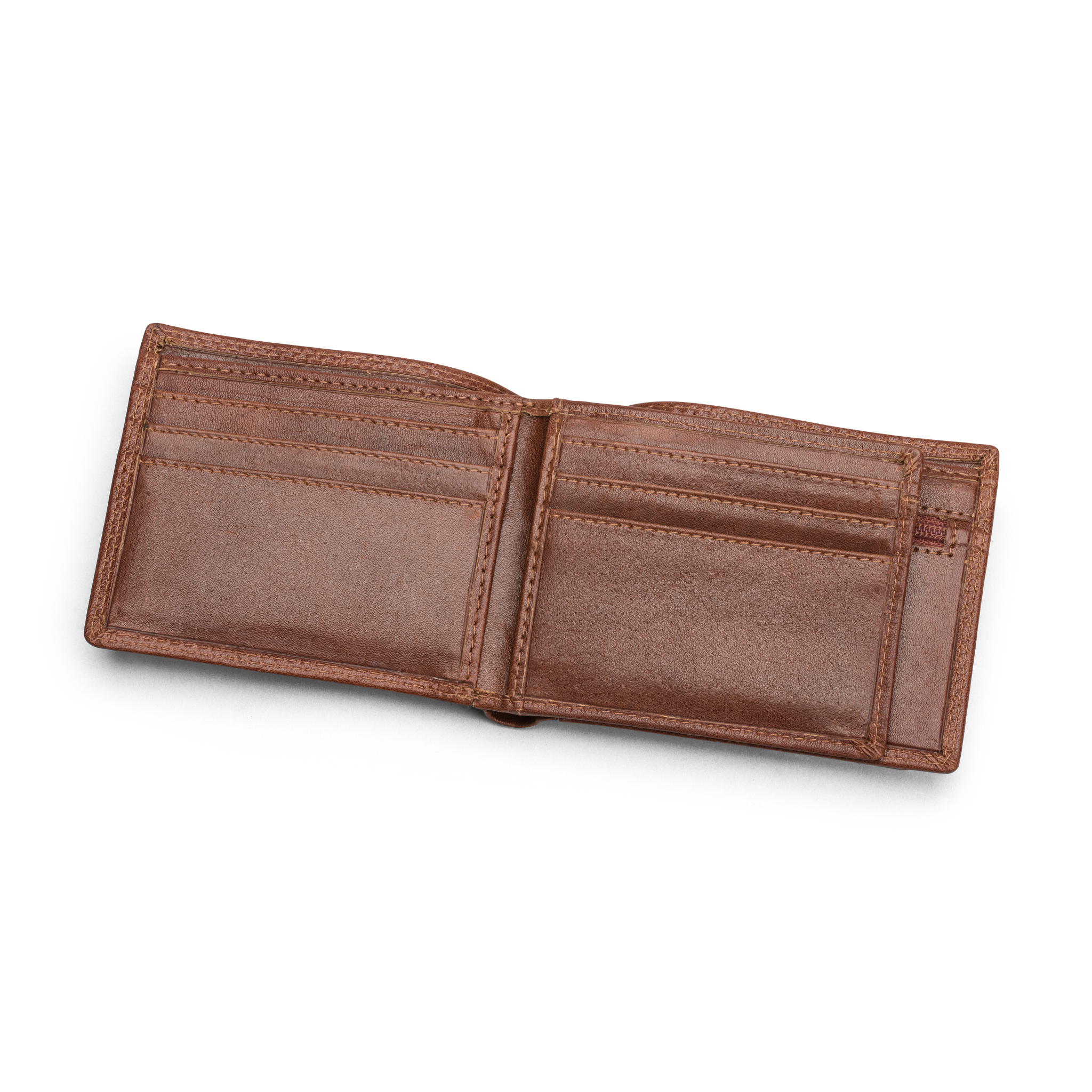 Dollarlommebok i skinn - Cognac