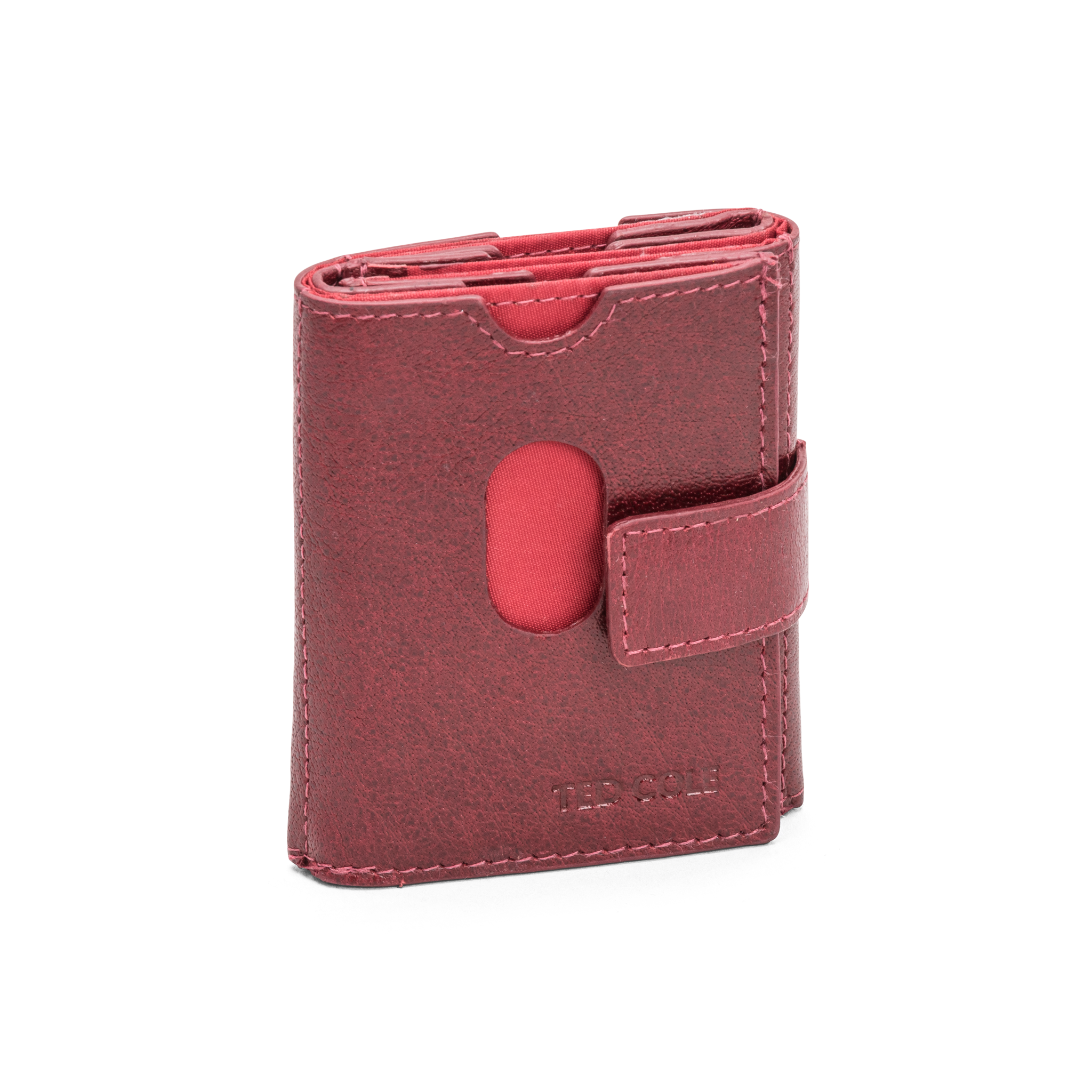 Kortholder i skinn - Dark red