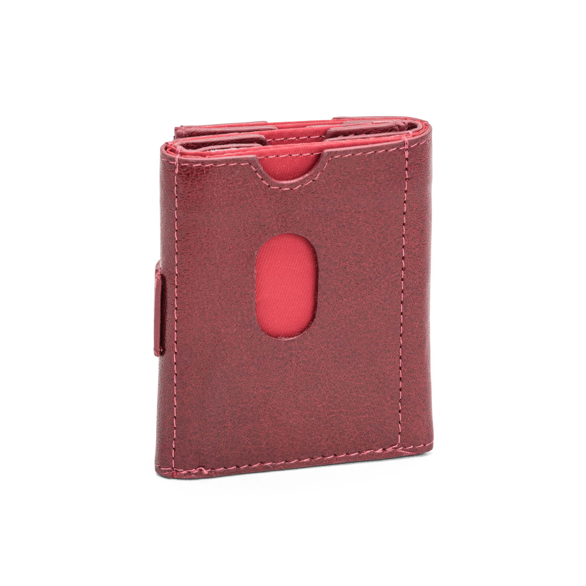 Kortholder i skinn - Dark red