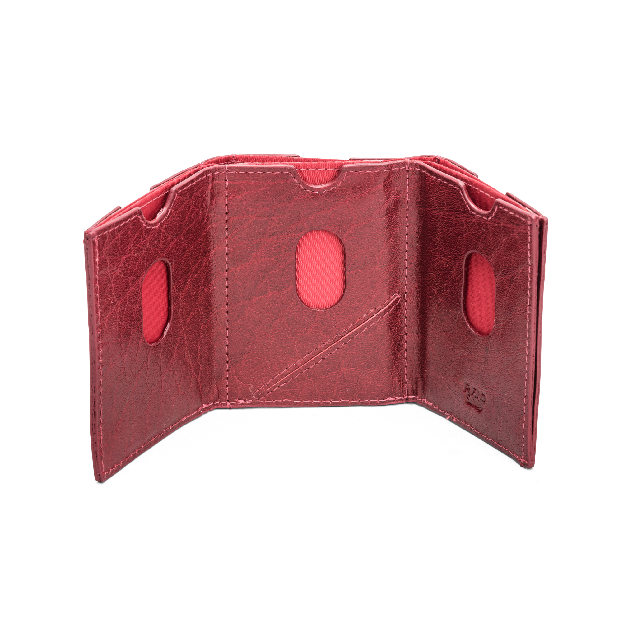 Kortholder i skinn - Dark red