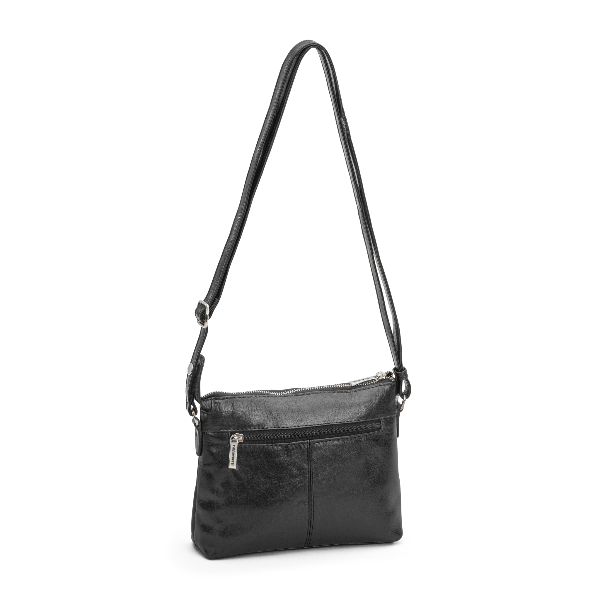 Crossbody i skinn - Svart