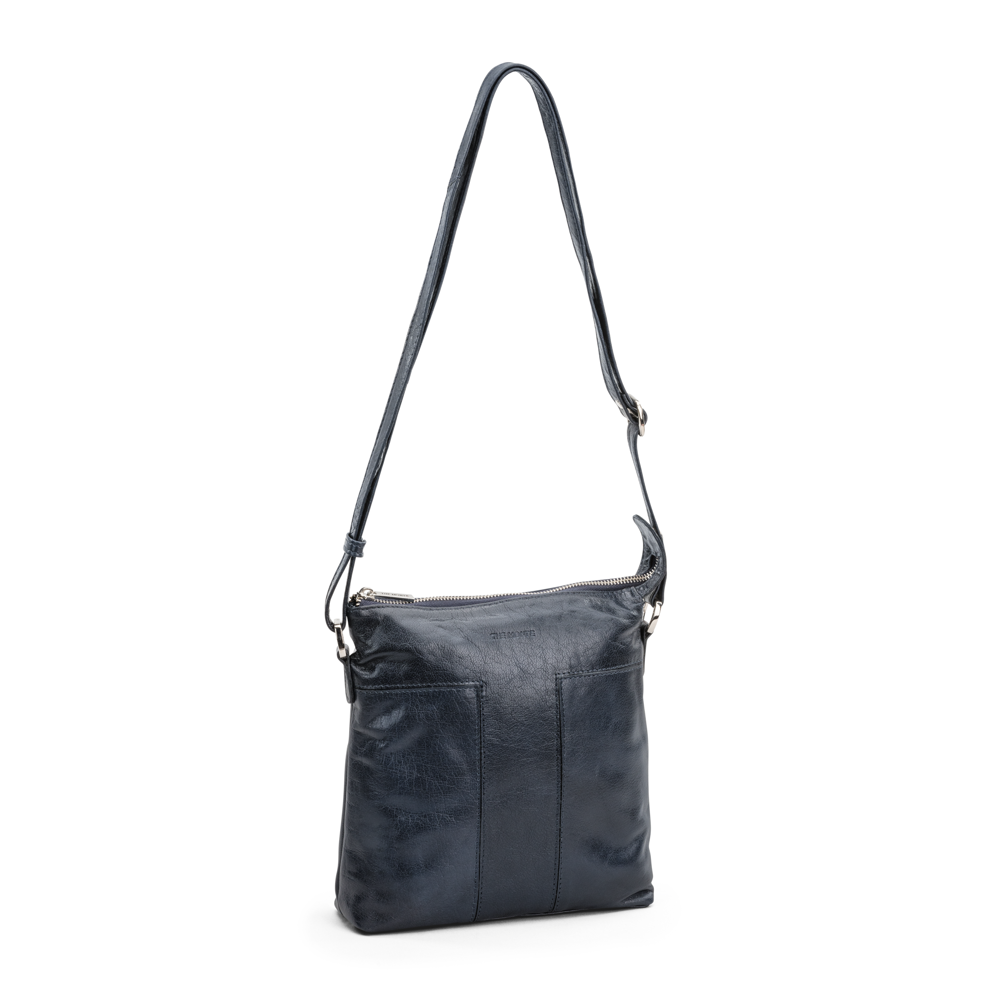 Crossbody i skinn - Marine