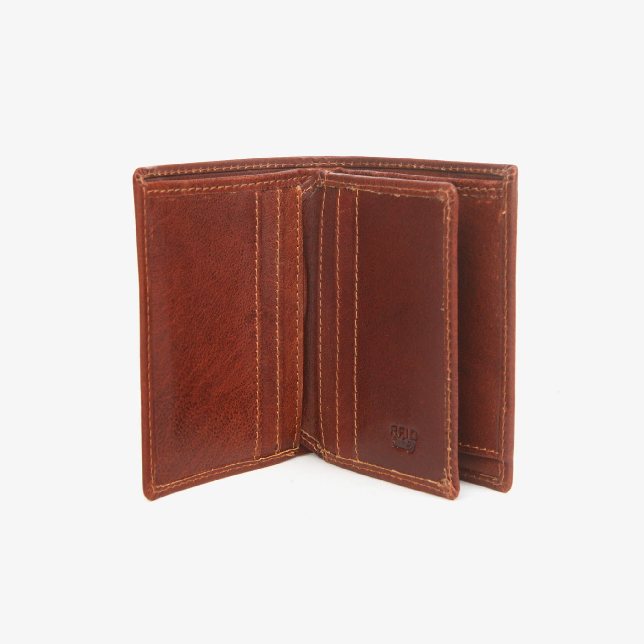 Liten lommebok skinn - Cognac