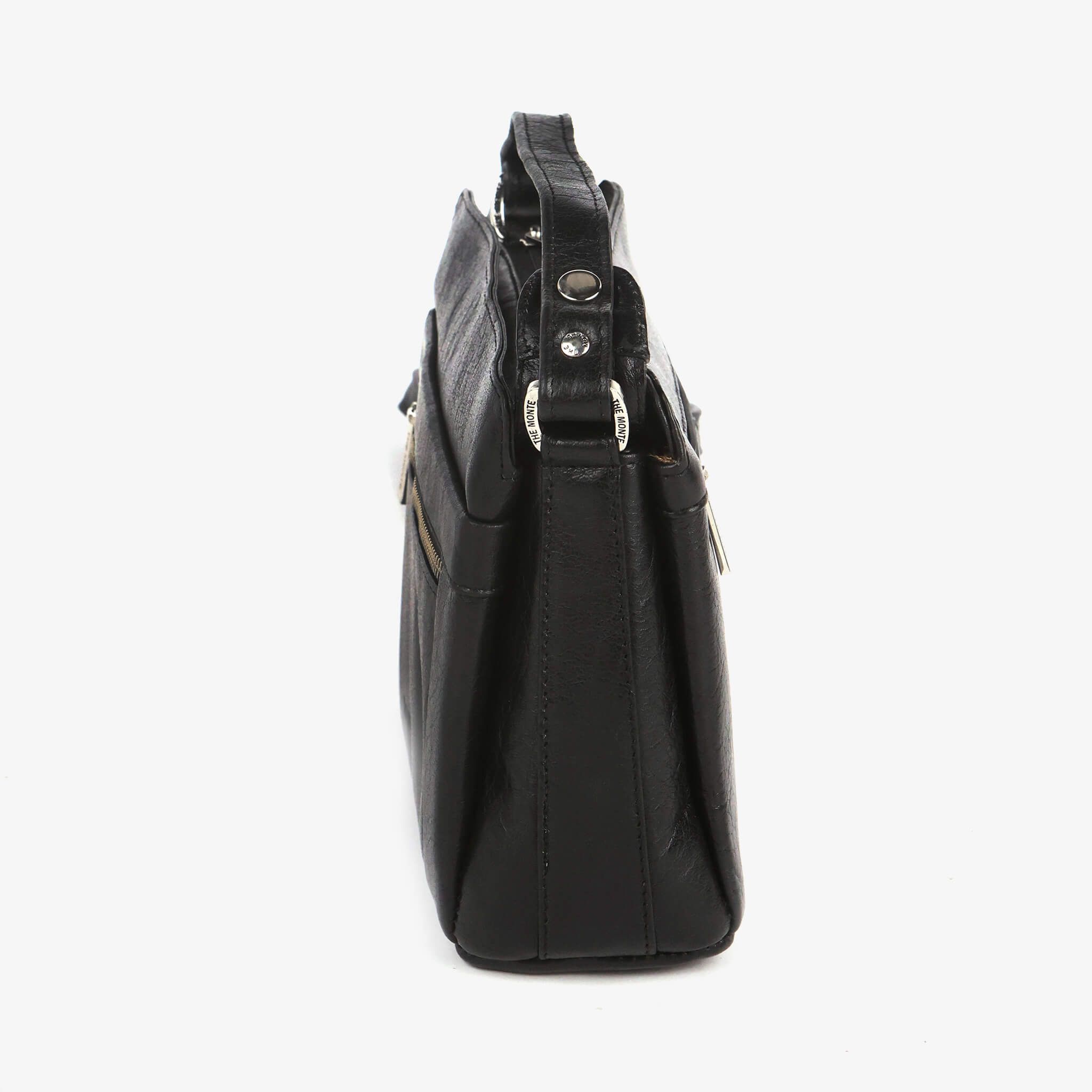Veske Crossbody Medium skinn - Svart
