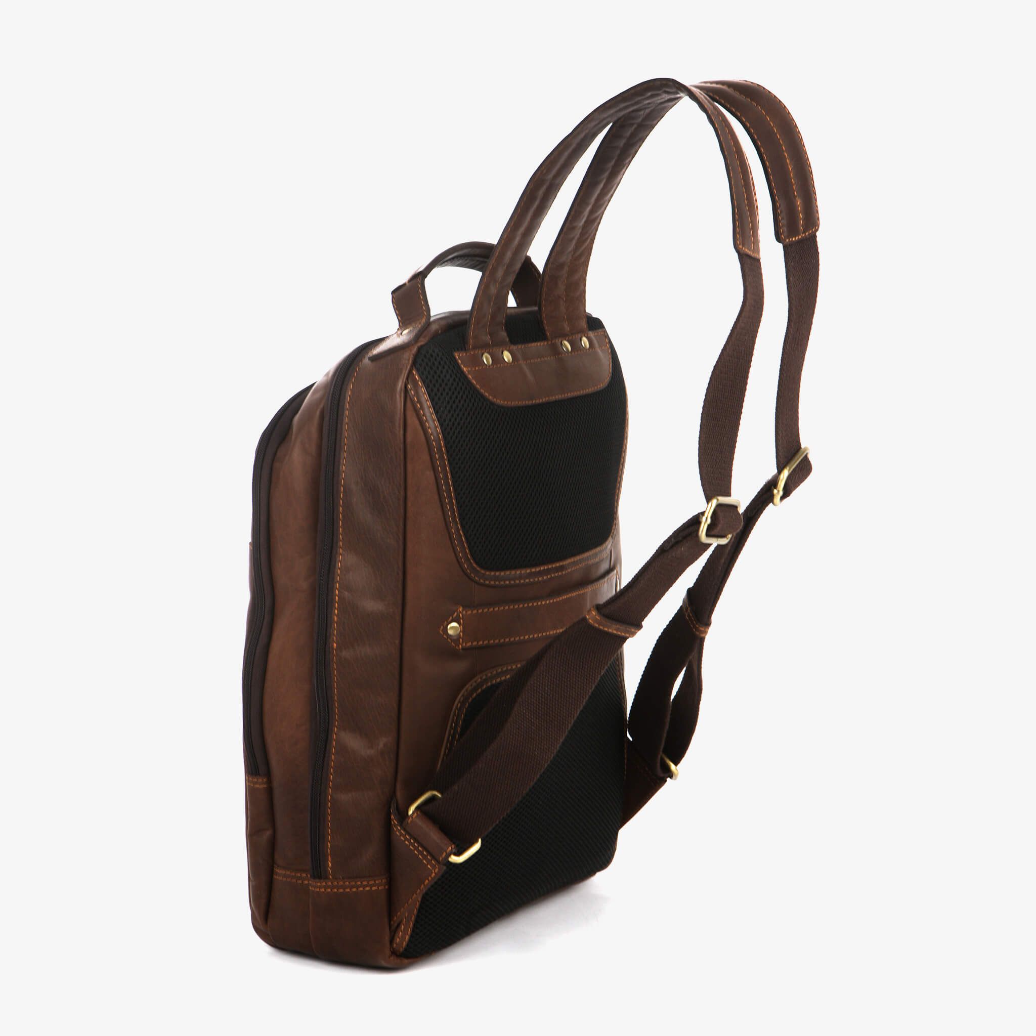 Ryggsekk laptop 13,3" skinn, 11 L - Brun