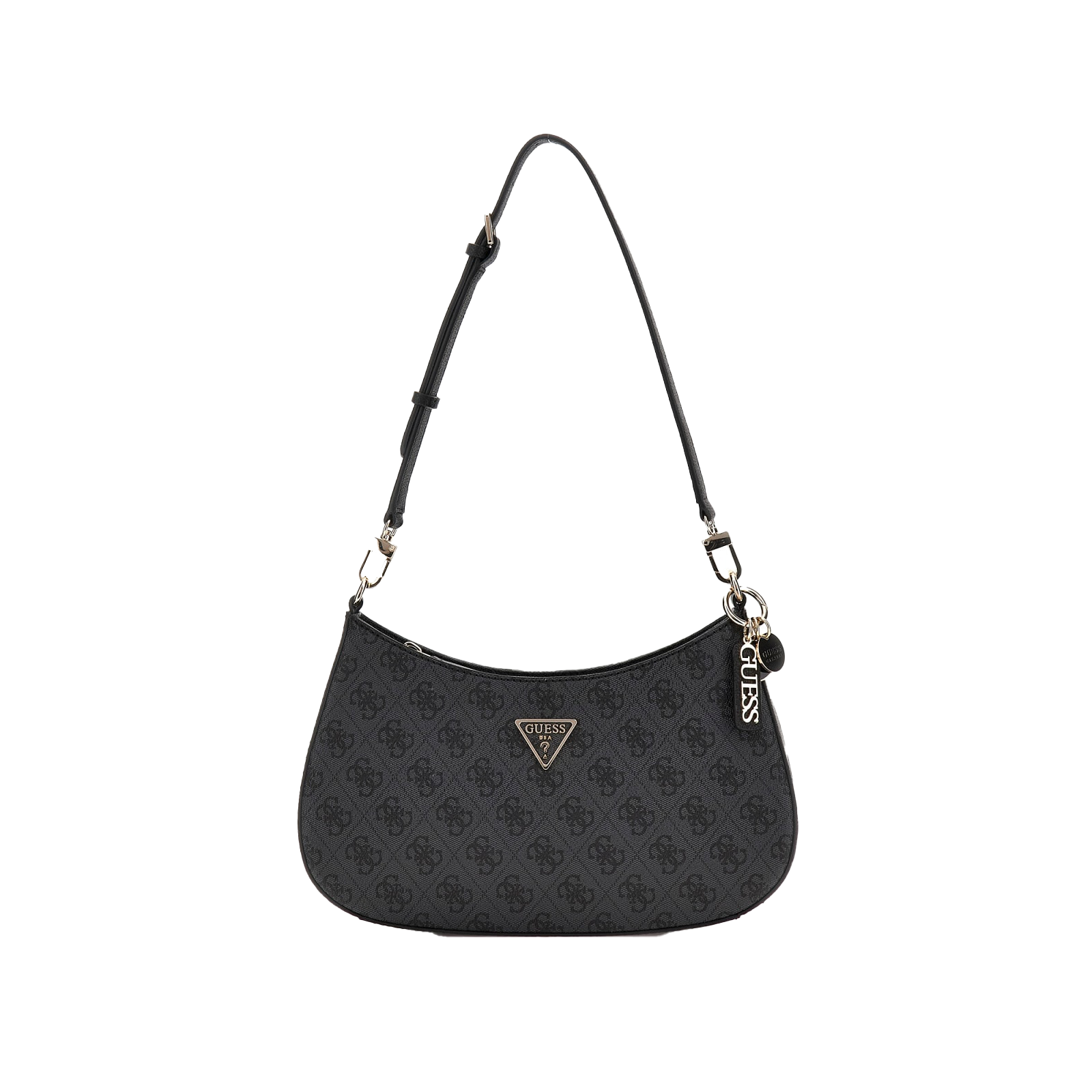 NOELLE TOP ZIP SHOULDER BAG - Charcoal