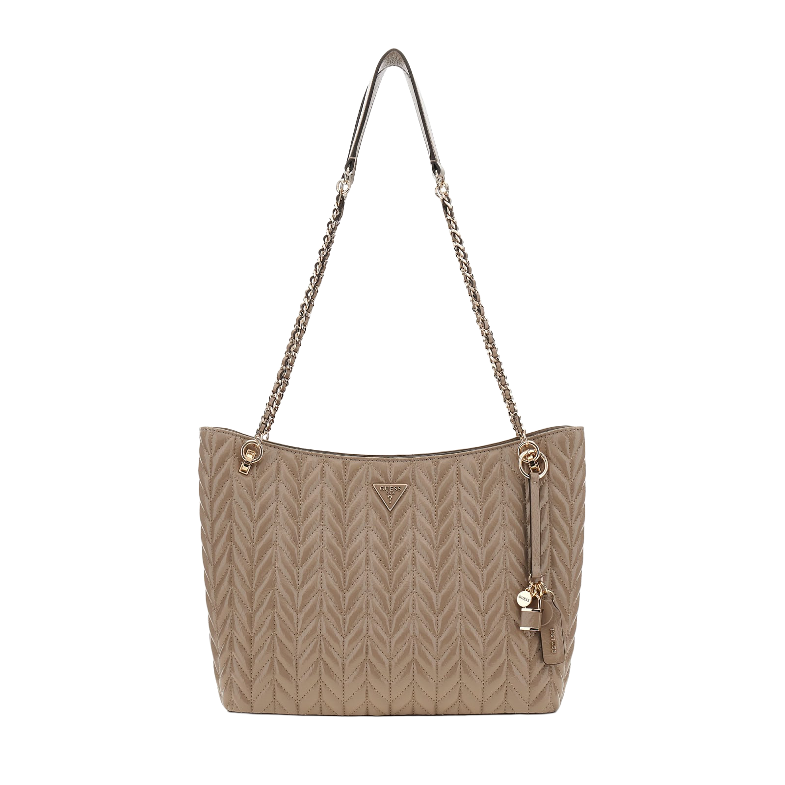 Cheryl quilted tote bag - Dark taupe