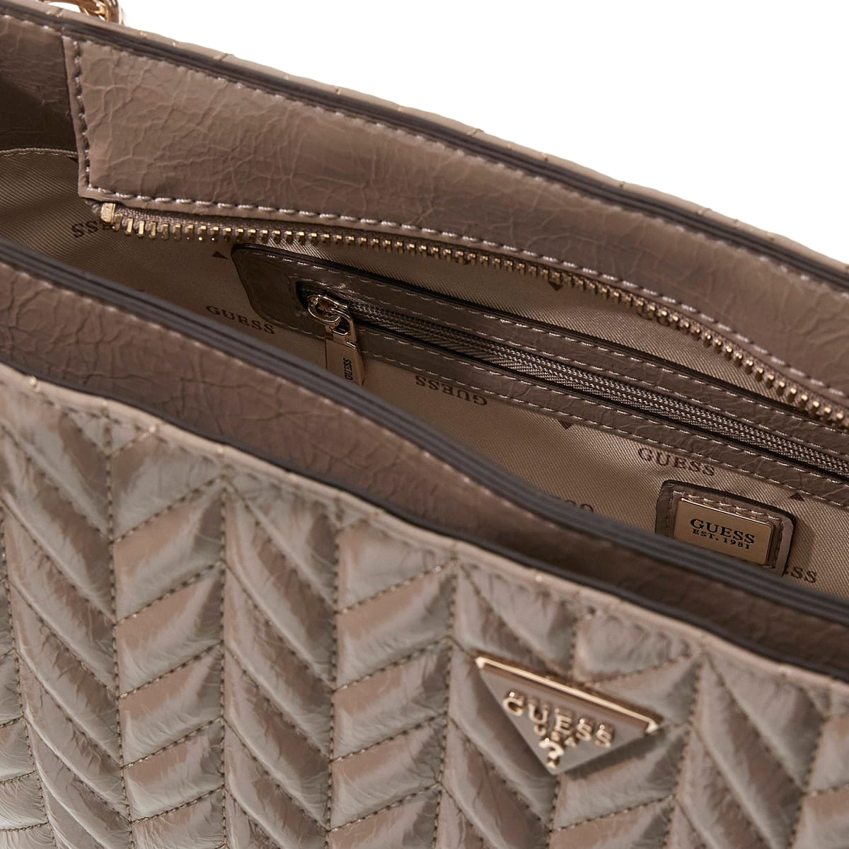 Cheryl quilted tote bag - Dark taupe